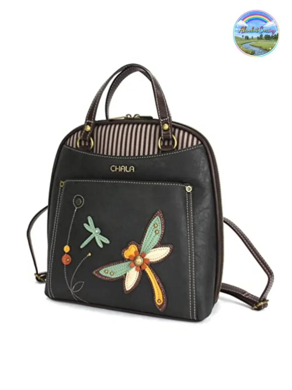 CHALA Convertible Backpack Purse Women Faux Leather Canvas Adjustable Strap